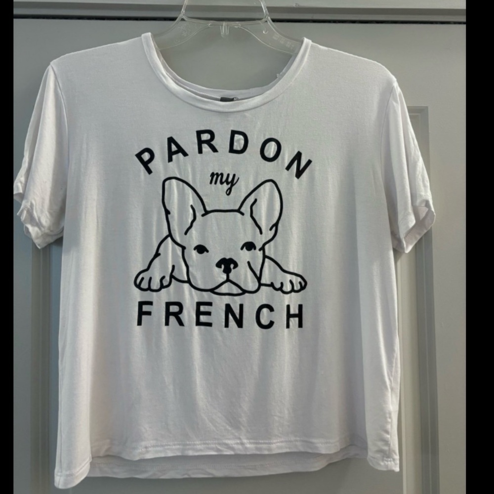 Pardon my French crop t-shirt